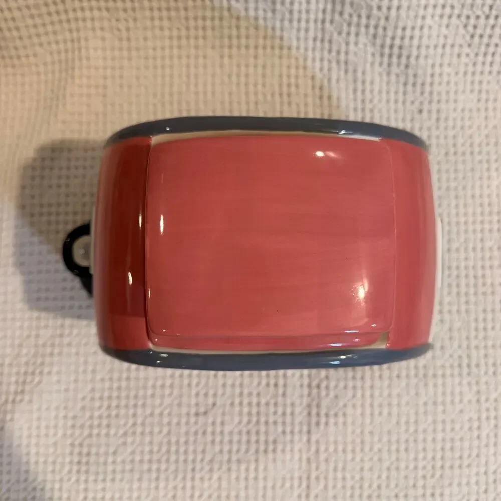 Blue Sky Clayworks Flamingo Camper Cookie Jar Retro Trailer Coastal Decor